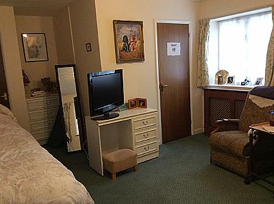 a bedroom at field view residential care home