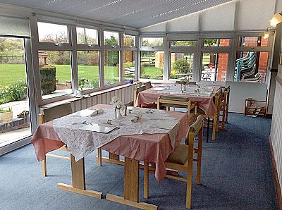 the dining area at field view residential care home